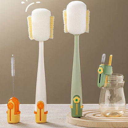 🧽 5-in-1 Bottle Cleaning Brush Set – Sponge, Straw, Lip, Gap & Hook – Every Corner Sparkling Clean! ✨