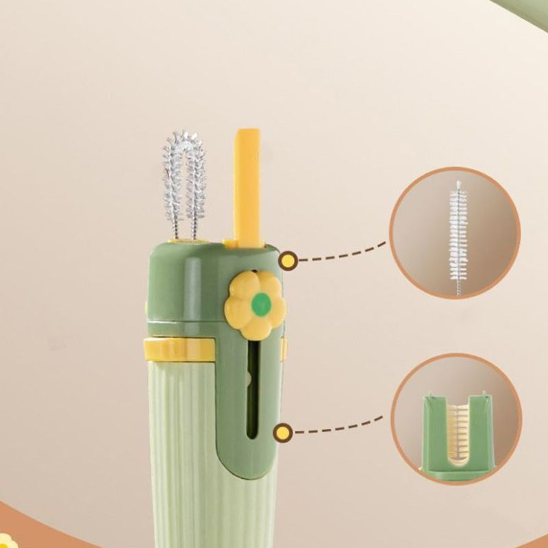 🧽 5-in-1 Bottle Cleaning Brush Set – Sponge, Straw, Lip, Gap & Hook – Every Corner Sparkling Clean! ✨