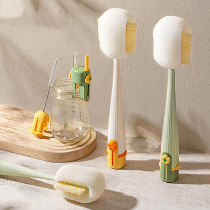 🧽 5-in-1 Bottle Cleaning Brush Set – Sponge, Straw, Lip, Gap & Hook – Every Corner Sparkling Clean! ✨