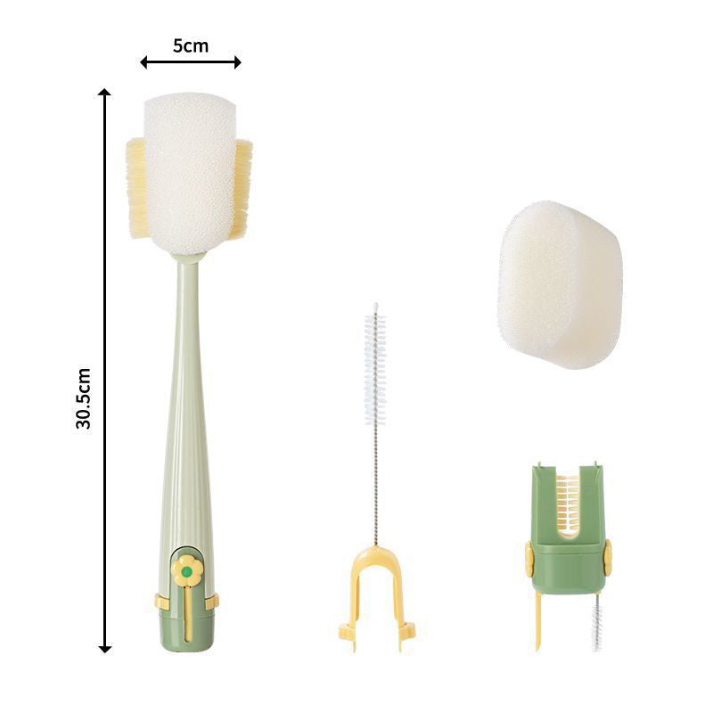 🧽 5-in-1 Bottle Cleaning Brush Set – Sponge, Straw, Lip, Gap & Hook – Every Corner Sparkling Clean! ✨