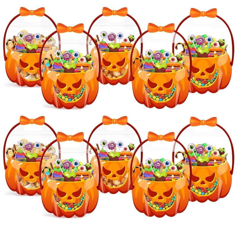 👻Halloween Bestsellers-Halloween Transparent Pumpkin Favor Bags