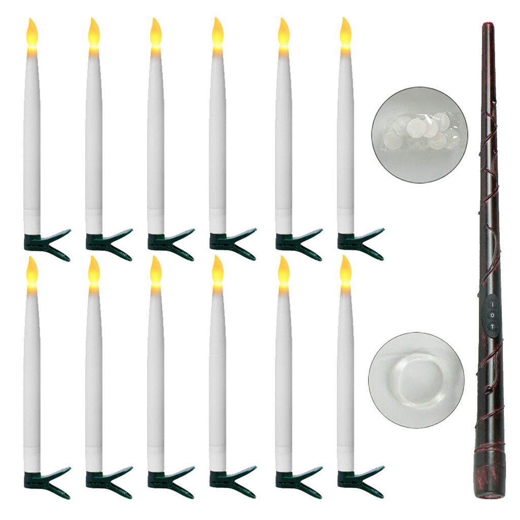 Magical Wand Remote Floating LED Taper Candles Set