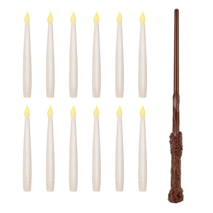 Magical Wand Remote Floating LED Taper Candles Set