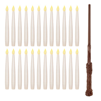 Magical Wand Remote Floating LED Taper Candles Set