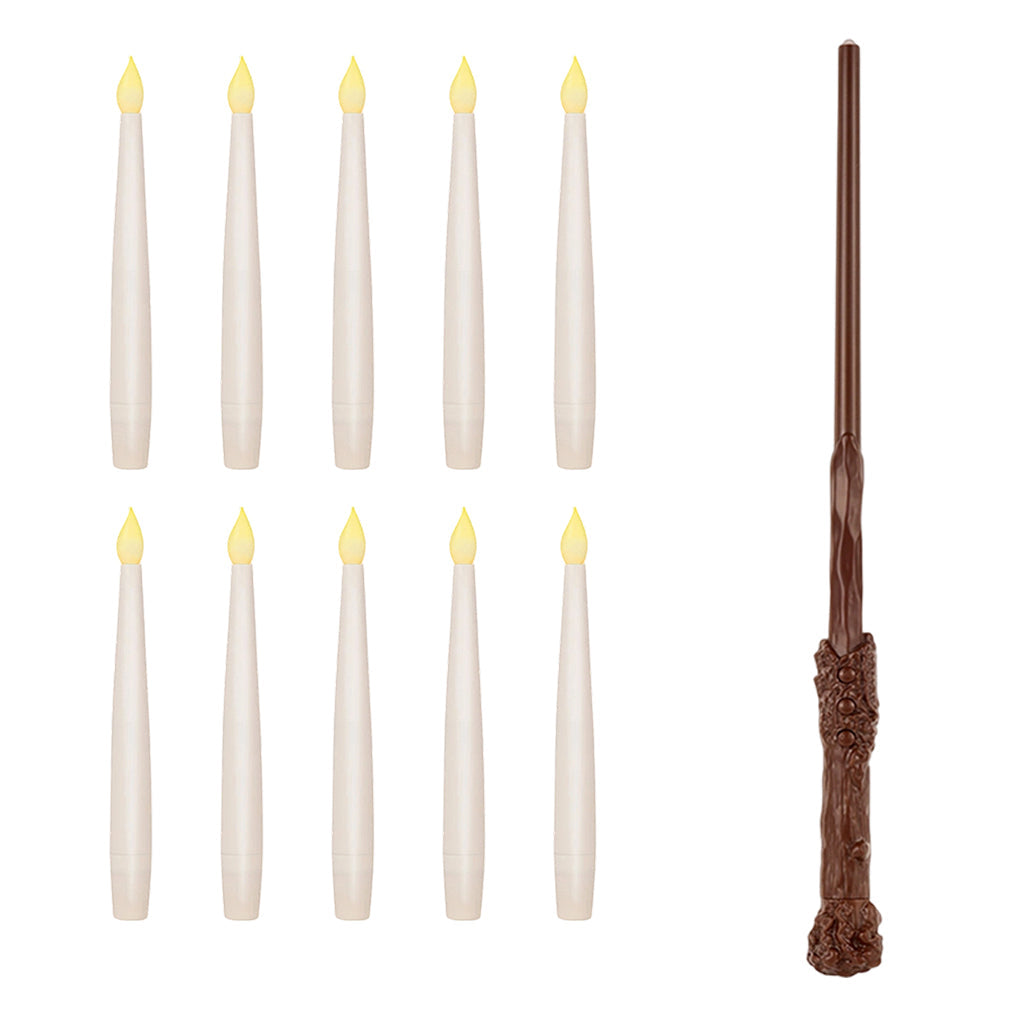 Magical Wand Remote Floating LED Taper Candles Set