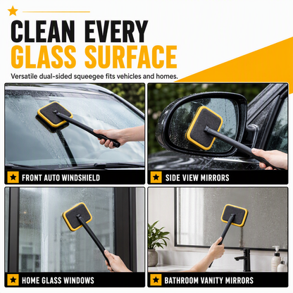 🚗Car Windshield Cleaning Brush – Extended Long Handle Double-Sided Window Cleaner, Reach Deep Corners, 4 Kit Options for Interior Auto Glass