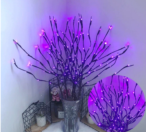 🎄 LED Willow Branch Lights Battery-Powered Twig Light