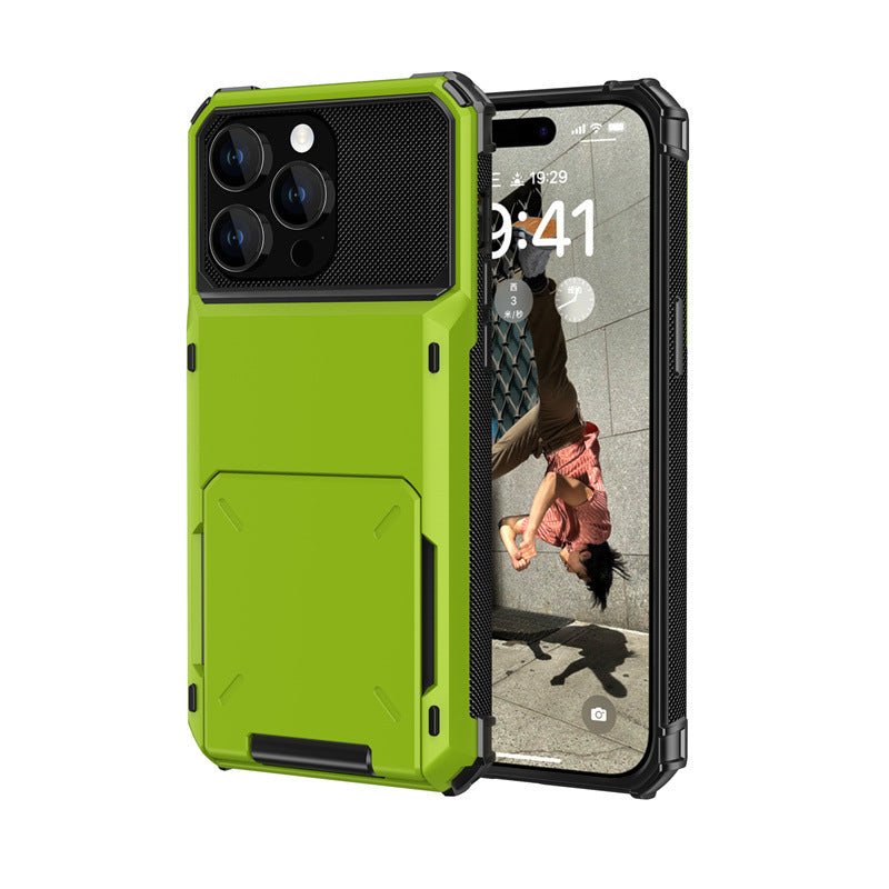 Flip Cover Shockproof Case with Built-In Card Slot